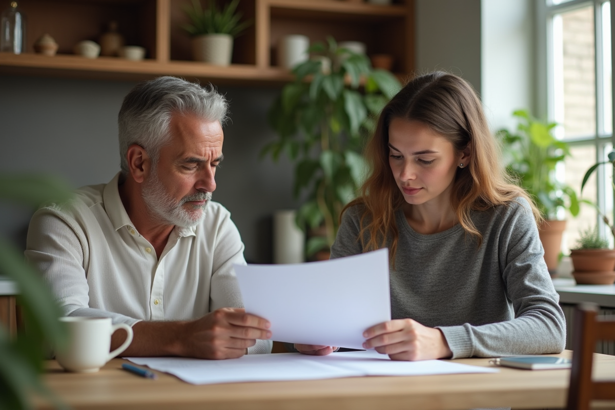 Jeune femme analysant des papiers d