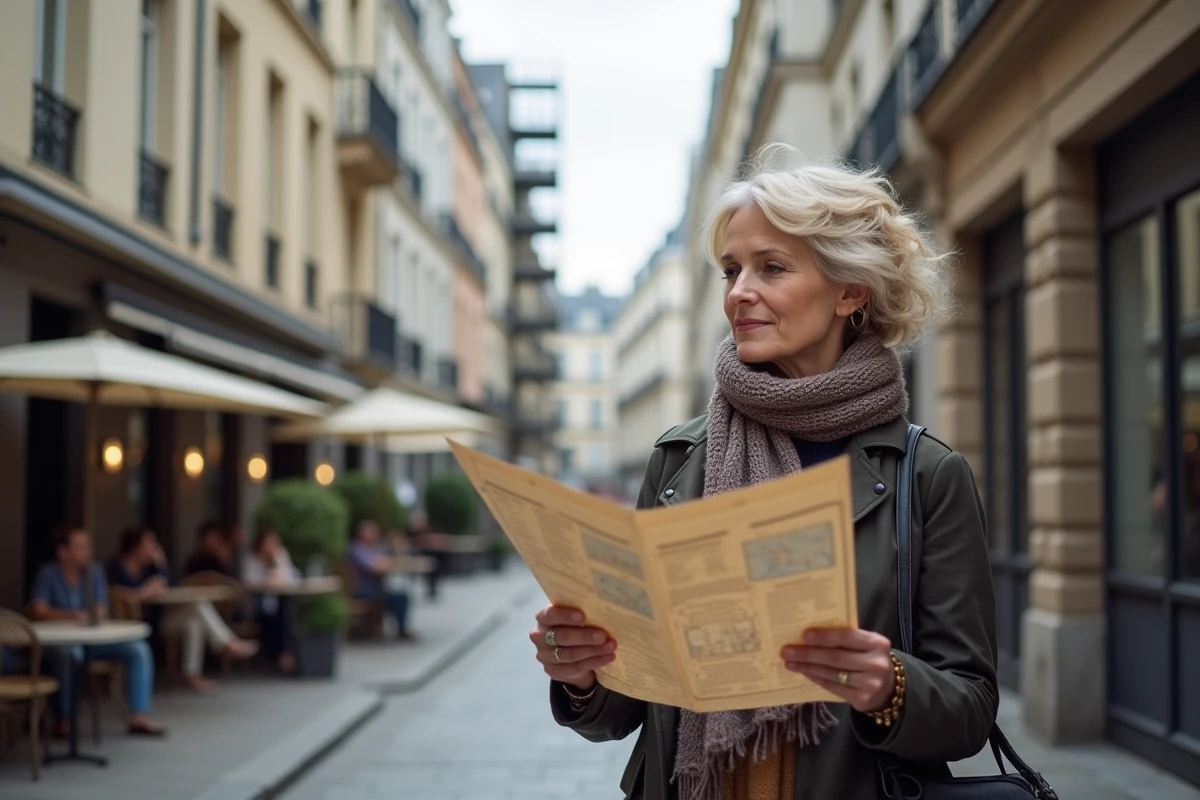 Femme d'âge moyen près d'un immeuble rénové à NogentsurMarne