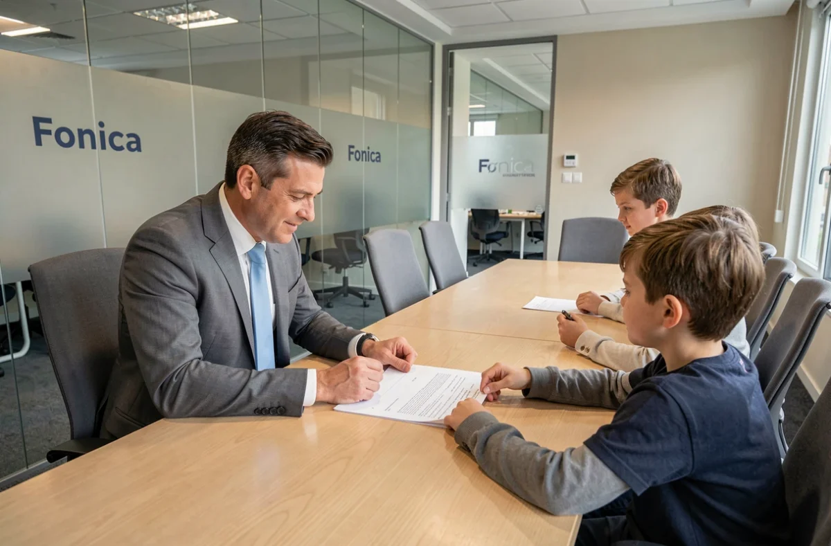 Agent Foncia Transaction Paris en réunion avec une famille pour la signature d'un contrat locatif