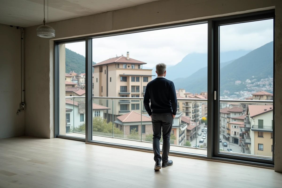 Investisseur visitant un appartement neuf à vendre à Andorre la Vieille